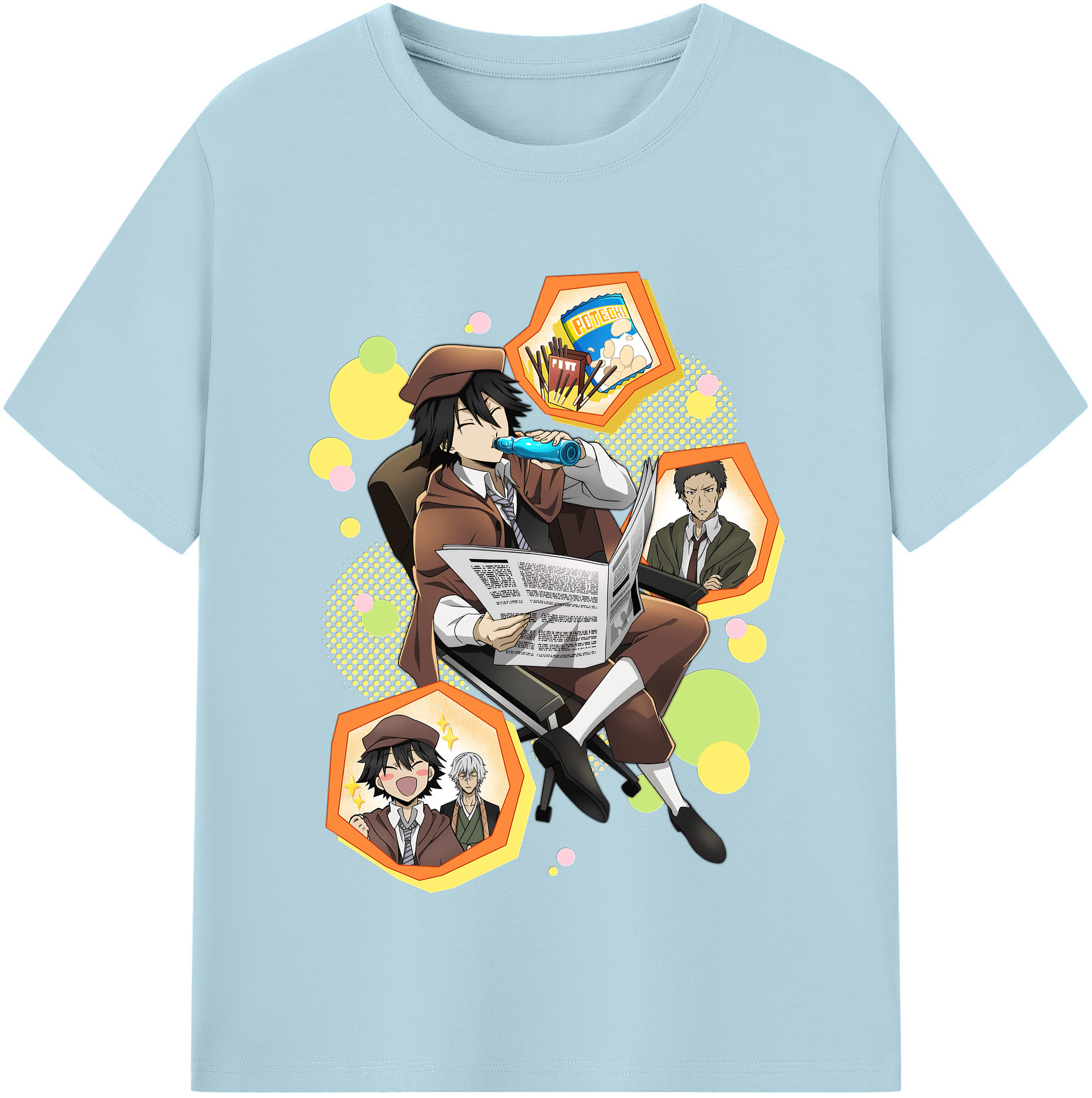（画像用） 文豪ストレイドッグス Bungo Stray Dogs 綿100％半袖Tシャツ（フロントプリント）